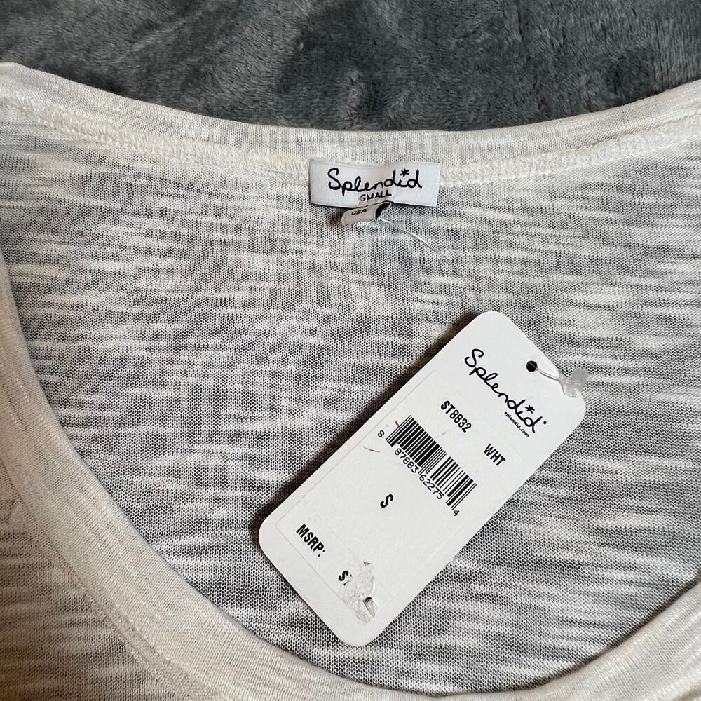 NEW Splendid Scoop Neck Slub Knit T-Shirt Size S Casual Lightweight Coastal - Picture 4 of 7